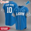 Custom Name Number Detroit Lions NFL Team Pride Baseball Jersey