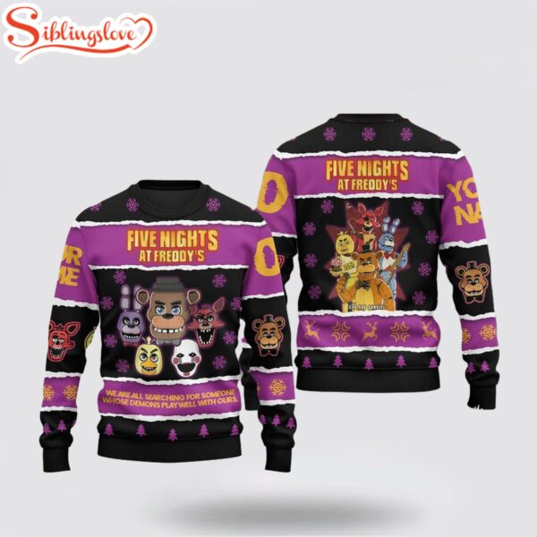Custom Name Number Five Nights At Freddy’s We Are All Searching For Someone Ugly Merry Christmas Sweater
