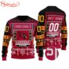 Custom Name Number Nfl Arizona Cardinals Playing Field Ugly Christmas Sweater
