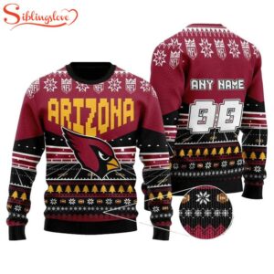 Custom Name Number Nfl Arizona Cardinals Rugby Ugly Christmas Sweater
