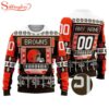 Custom Name Number Nfl Cleveland Browns Playing Field Ugly Christmas Sweater