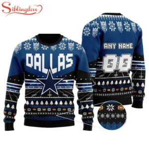 Custom Name Number Nfl Dallas Cowboys Is Rugby Ugly Christmas Sweater