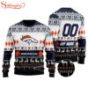 Custom Name Number Nfl Detroit Lions Playing Field Ugly Christmas Sweater