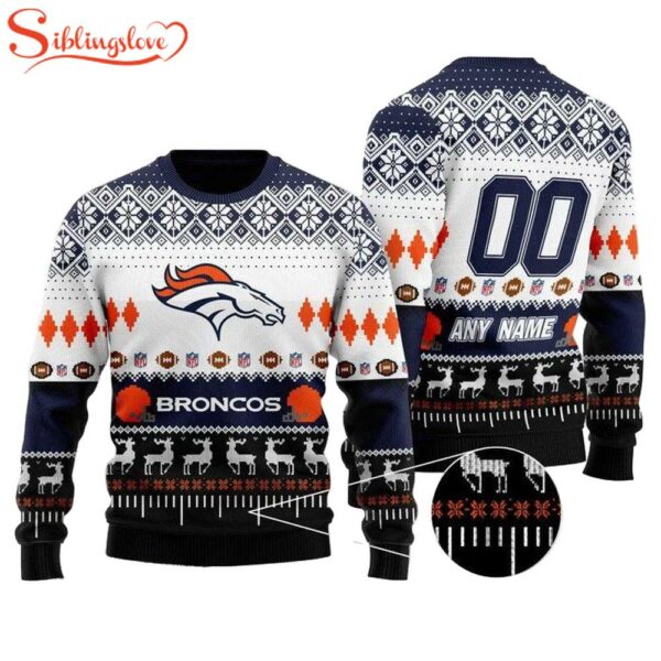 Custom Name Number Nfl Detroit Lions Playing Field Ugly Christmas Sweater