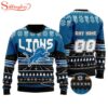 Custom Name Number Nfl Detroit Lions Rugby Ugly Christmas Sweater