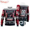 Custom Name Number Nfl Houston Texans Playing Field Ugly Christmas Sweater