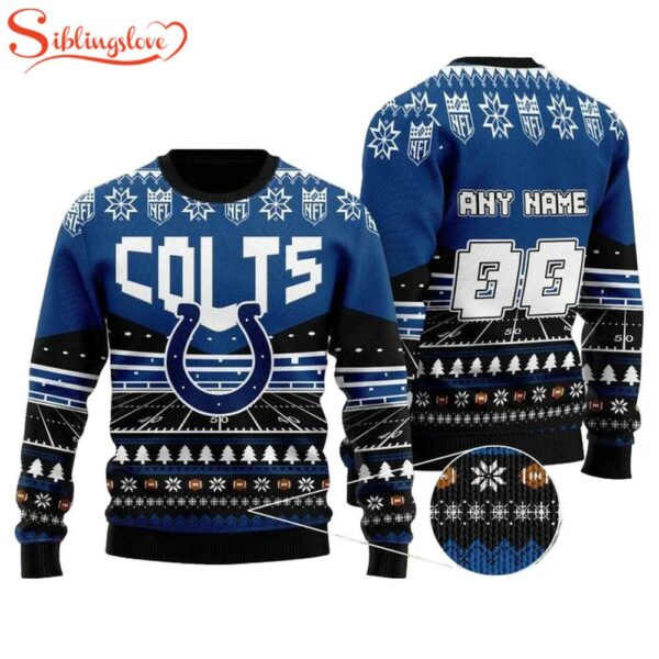 Custom Name Number Nfl Indianapolis Colts Rugby Ugly Christmas Sweater