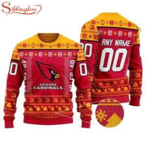 Custom Name Number Nfl Logo Arizona Cardinals Ugly Christmas Sweater