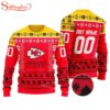 Custom Name Number Nfl Logo Kansas City Chiefs Ugly Christmas Sweater