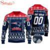 Custom Name Number Nfl Logo New England Patriots Ugly Christmas Sweater