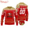 Custom Name Number Nfl Logo San Francisco 49Ers Ugly Christmas Sweater