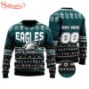 Custom Name Number Nfl Philadelphia Eagles Rugby Ugly Christmas Sweater