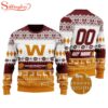 Custom Name Number Nfl Washington Football Team Playing Field Ugly Christmas Sweater