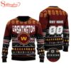 Custom Name Number Nfl Washington Football Team Rugby Ugly Christmas Sweater