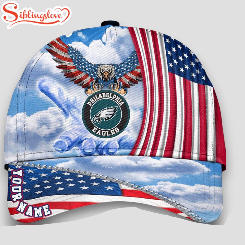 Custom Name Philadelphia Eagles 4th Of July America Flag Eagle Classic Cap 1 Custom Name Philadelphia Eagles 4th Of July America Flag Eagle Classic Cap