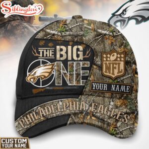 Custom Name Philadelphia Eagles NFL The Big One Hunting Classic Cap