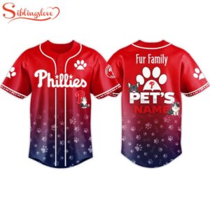 Custom Name Phillies 2026 Fur Family Pet Baseball Jersey Shirt