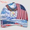 Custom Name Pittsburgh Steelers 4th Of July America Flag Eagle Classic Cap