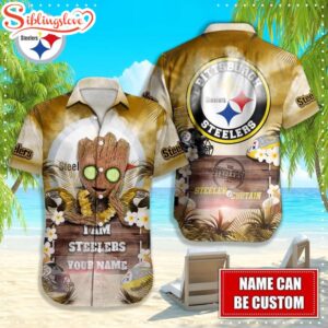 Custom Name Pittsburgh Steelers NFL Groot Hawaiian Shirt