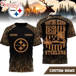 Custom Name Pittsburgh Steelers NFL Hunting Season 3D Shirt