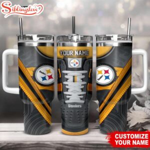 Custom Name Pittsburgh Steelers Sneaker NFL Tumbler 40Oz Handle