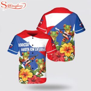 Custom Name Puerto Rico Flag Baseball Jersey Shirt