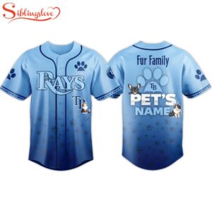 Custom Name Rays 2026 Fur Family Pet Baseball Jersey Shirt
