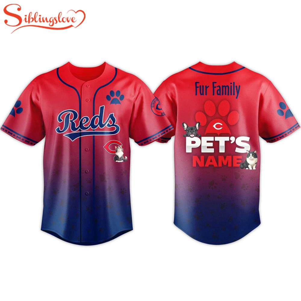 Custom Name Reds 2026 Fur Family Pet Baseball Jersey Shirt 1 Custom Name Reds 2026 Fur Family Pet Baseball Jersey Shirt