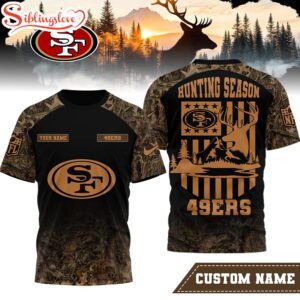 Custom Name San Francisco 49ers NFL Hunting Season 3D Shirt