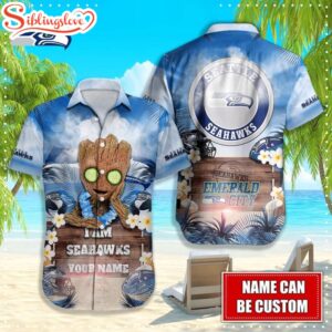 Custom Name Seattle Seahawks NFL Groot Hawaiian Shirt