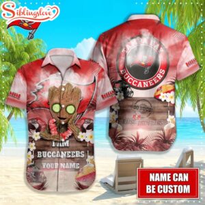 Custom Name Tampa Bay Buccaneers NFL Groot Hawaiian Shirt