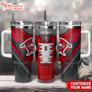 Custom Name Tampa Bay Buccaneers Sneaker NFL Tumbler 40Oz Handle