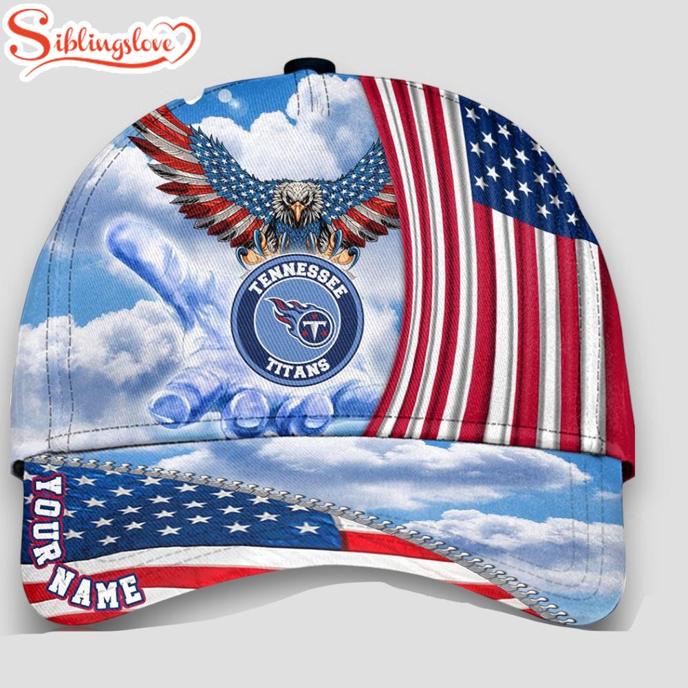 Custom Name Tennessee Titans 4th Of July America Flag Eagle Classic Cap 1 Custom Name Tennessee Titans 4th Of July America Flag Eagle Classic Cap