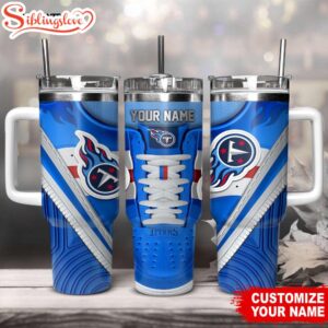 Custom Name Tennessee Titans Sneaker NFL Tumbler 40Oz Handle