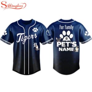 Custom Name Tigers 2026 Fur Family Pet Baseball Jersey Shirt