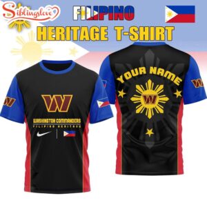 Custom Name Washington Commanders NFL Filipino Heritage Celebration 3D Shirt Gift For Fans