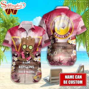 Custom Name Washington Commanders NFL Groot Hawaiian Shirt