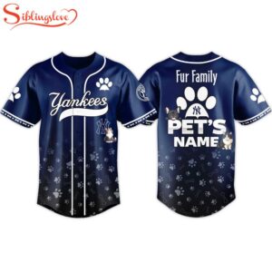 Custom Name Yankees 2026 Fur Family Pet Baseball Jersey Shirt