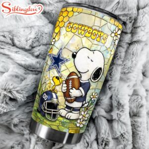 Custom Number Dallas Cowboys NFL Snoopy Pride Tumbler For Fans