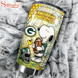 Custom Number Green Bay Packers NFL Snoopy Pride Tumbler For Fans