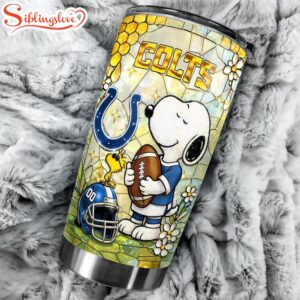 Custom Number Indianapolis Colts NFL Snoopy Pride Tumbler For Fans
