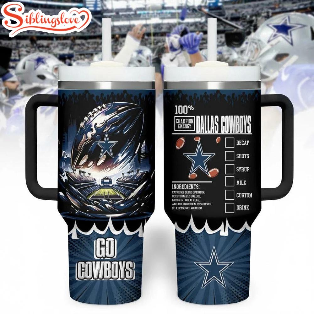 Dallas Cowboys Champion Tumbler 40Oz With Handle 1 Dallas Cowboys Champion Tumbler 40Oz With Handle