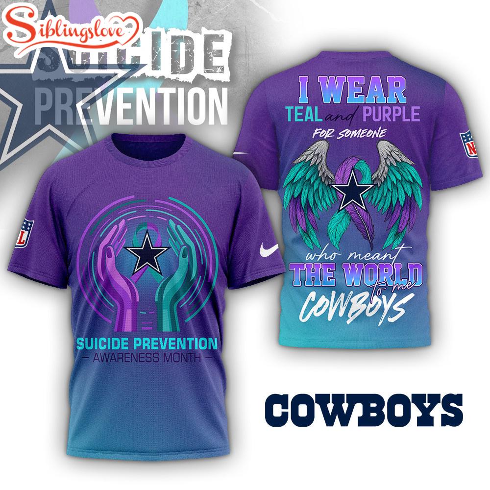 Dallas Cowboys NFL National Suicide Prevention Month 3D T-Shirt 1 Dallas Cowboys NFL National Suicide Prevention Month 3D T-Shirt
