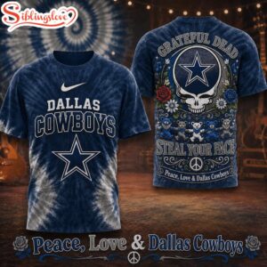 Dallas Cowboys NFL Peace Love Greateful 3D T-Shirt