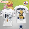Dallas Cowboys NFL Winnie The Pooh 100th Anniversary 3D Shirt For Fans