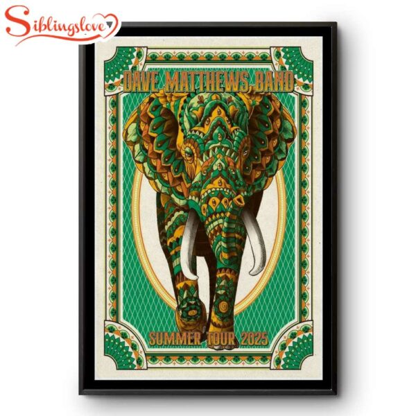 Dave Matthews Band Summer Tour 2025 Poster Canvas