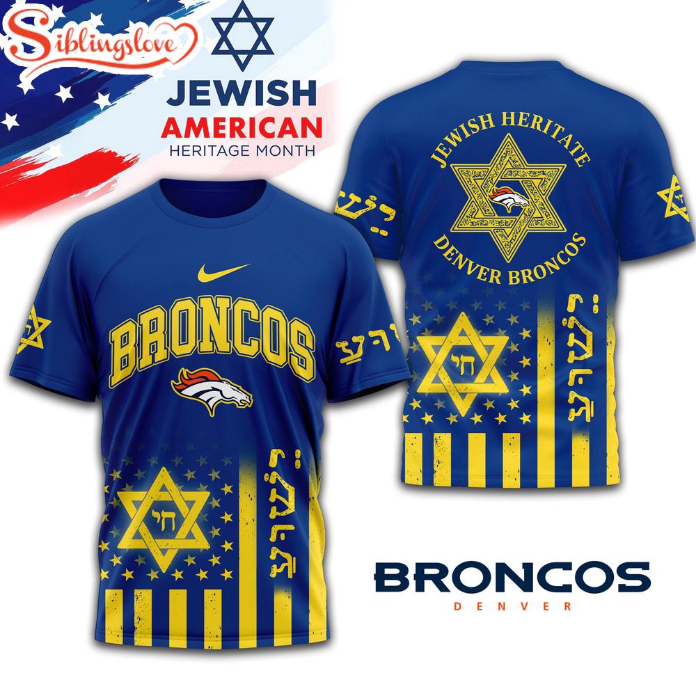 Denver Broncos Jewish Heritage 3D T-Shirt For Fans 1 Denver Broncos Jewish Heritage 3D T-Shirt For Fans