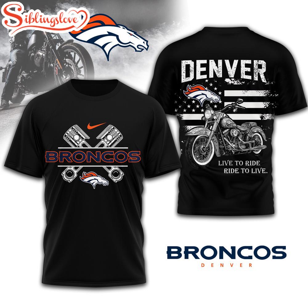 Denver Broncos NFL Biker 3D T-Shirt 1 Denver Broncos NFL Biker 3D T-Shirt