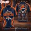 Denver Broncos NFL Peace Love Greateful 3D T-Shirt