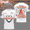 Denver Broncos NFL Teacher Honor 3D T-Shirt
